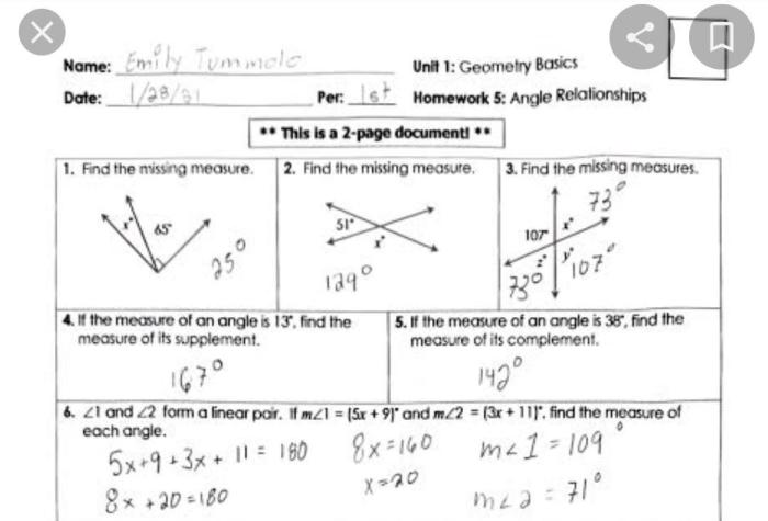 Unit 1 dictionary geometry basics