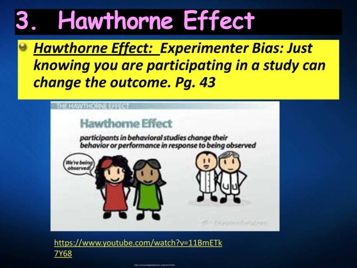 Which of the following exemplifies the hawthorne effect